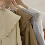 フリルカラーストレートミニワンピース