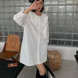 フリルカラーストレートミニワンピース