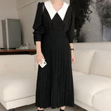 バイカラータックワンピース