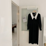 バイカラータックワンピース