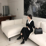 バイカラータックワンピース