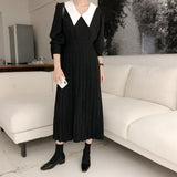 バイカラータックワンピース