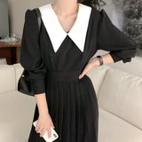 バイカラータックワンピース