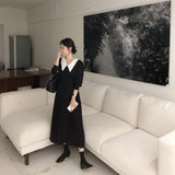 バイカラータックワンピース