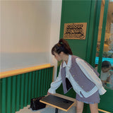 チェックベスト&フリンジスカート&ブラウスセットアップ