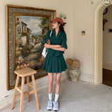 半袖ジャケット&プリーツスカートセットアップ