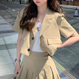 ショートジャケット&プリーツスカートセットアップ