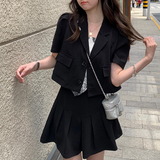 ショートジャケット&プリーツスカートセットアップ