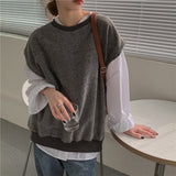 オーバーサイズベスト+シャツ