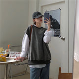 オーバーサイズベスト+シャツ