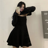 ボレロ風フリルブラウス&ブラックキャミワンピース