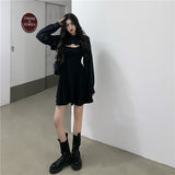 ボレロ風フリルブラウス&ブラックキャミワンピース