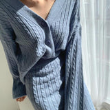 ケーブル編みニットセットアップ