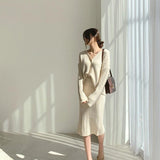 ケーブル編みニットセットアップ