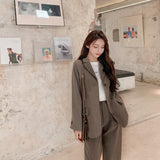 オーバージャケット&ハイウェストパンツ