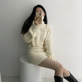 ハイネックニットツーピースセット