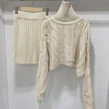 ハイネックニットツーピースセット