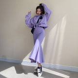 パーカー&マーメイドスカートセットアップ