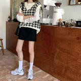 千鳥柄Vネックニットベスト