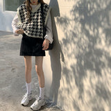 千鳥柄Vネックニットベスト