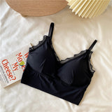 シフォンレースフリルビスチェ