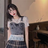 デニムデザインビスチェ(レースインナー付き)