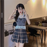 デニムデザインビスチェ(レースインナー付き)