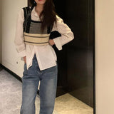 バイカラーニットベスト/タンク