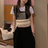 バイカラーニットベスト/タンク