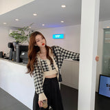 チェックカーディガン&タンク