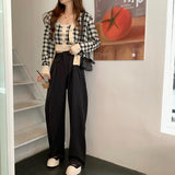 チェックカーディガン&タンク