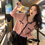 配色ショートカーディガン