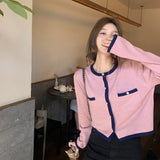 配色ショートカーディガン