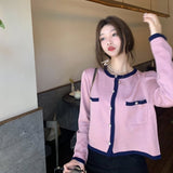 配色ショートカーディガン