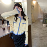 配色ショートカーディガン