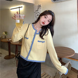 配色ショートカーディガン