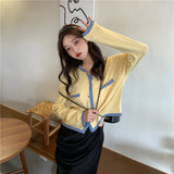 配色ショートカーディガン