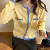 配色ショートカーディガン