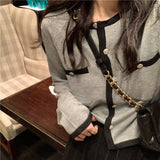 配色ショートカーディガン