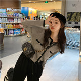 配色ショートカーディガン