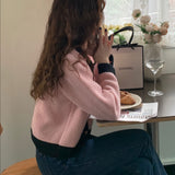 バイカラーショート丈カーディガン