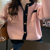 バイカラーショート丈カーディガン