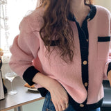 バイカラーショート丈カーディガン