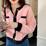 バイカラーショート丈カーディガン