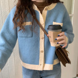 バイカラーショート丈カーディガン