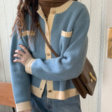 バイカラーショート丈カーディガン