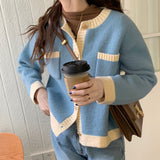 バイカラーショート丈カーディガン