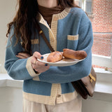 バイカラーショート丈カーディガン