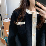 バイカラーショート丈カーディガン