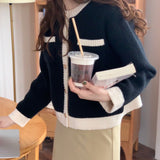 バイカラーショート丈カーディガン